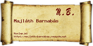 Majláth Barnabás névjegykártya